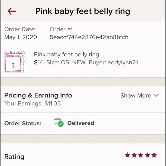 Blue baby feet belly ring - Picture 3 of 3